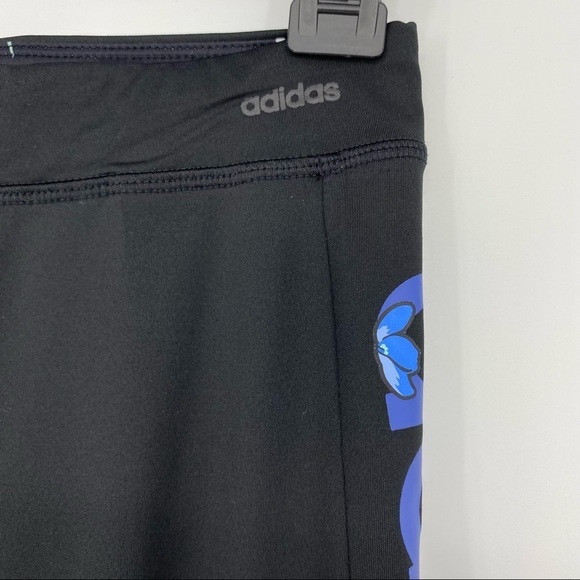 Adidas black floral print climalite leggings, XL (juniors) - Picture 3 of 13